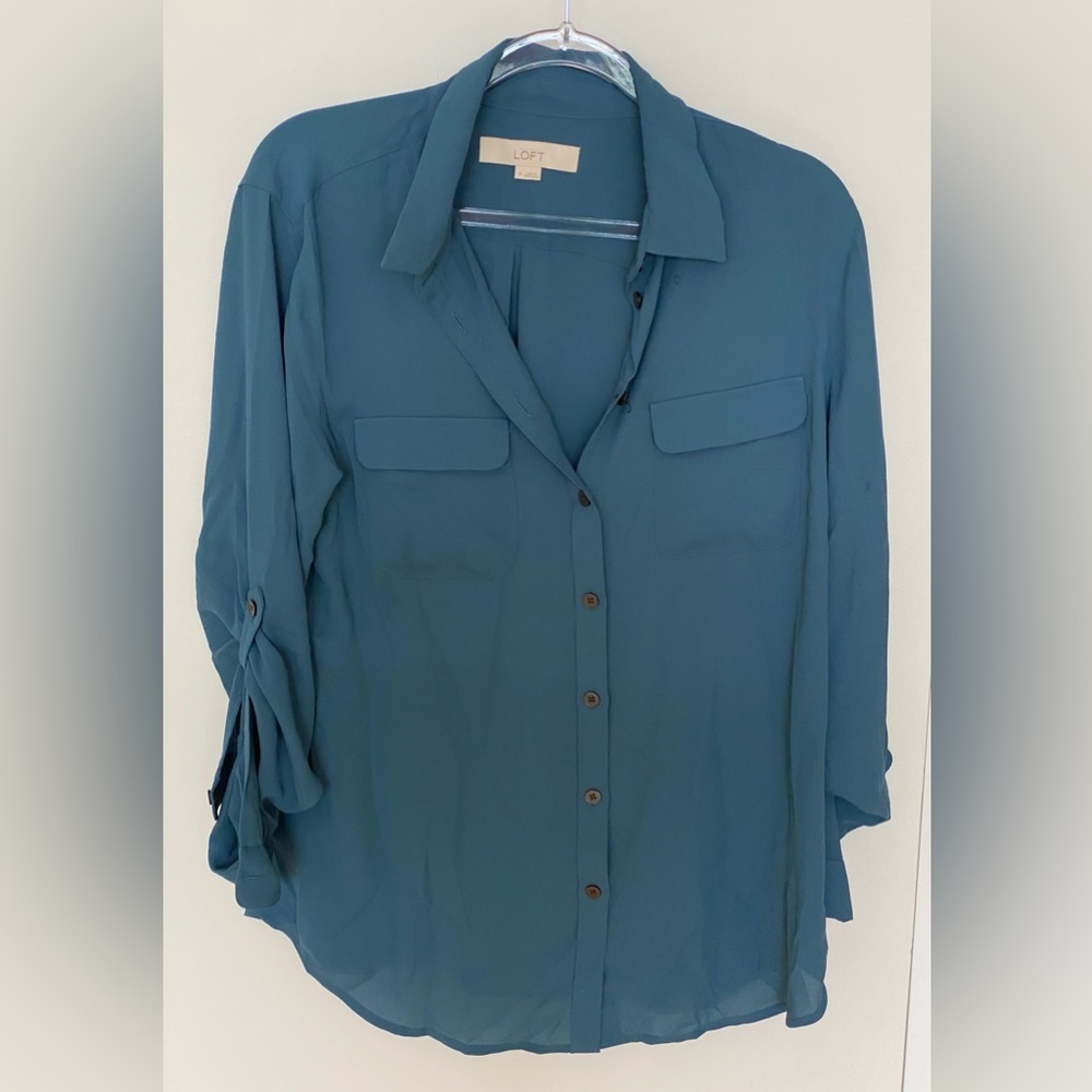 Ann Taylor LOFT Light Blue Blouse